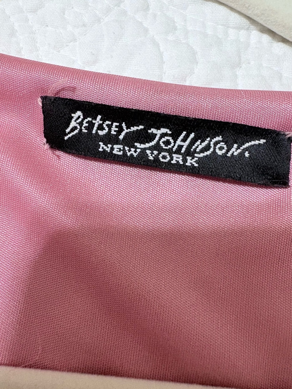 Vintage Betsey Johnson New York Dusty Rose Pink Swiss Dot Midi Dress